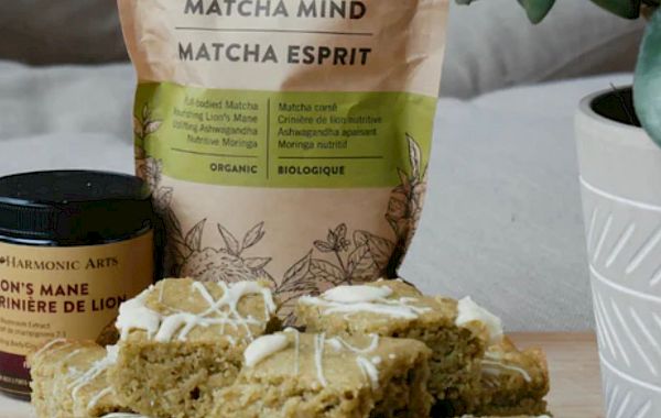 Healthy Tea Time: Matcha Mind Blondies with Lion's Mane