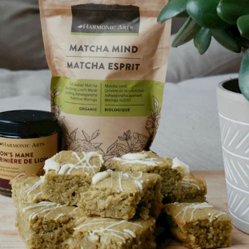 Healthy Tea Time: Matcha Mind Blondies with Lion's Mane